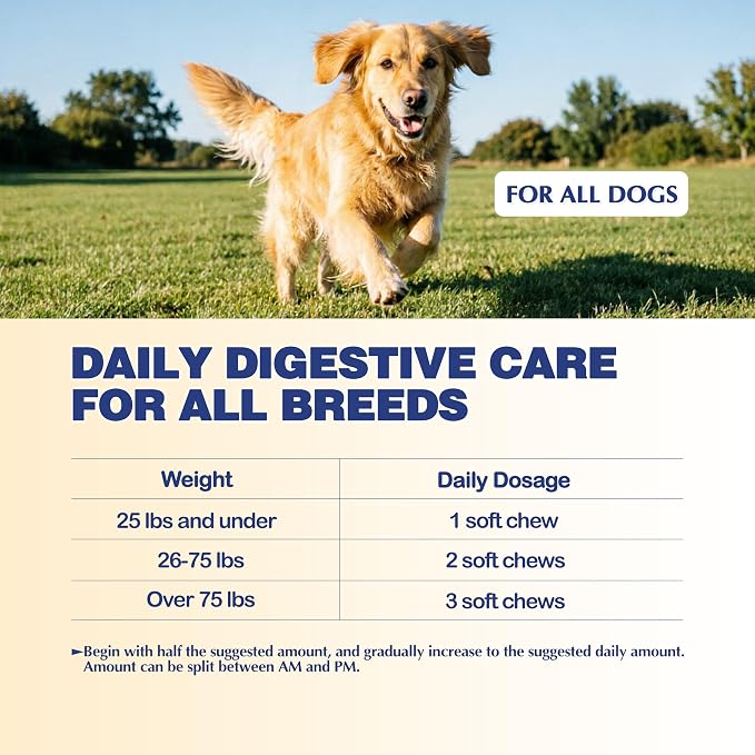 Probiotics for Dogs, Reduce Diarrhea, Gas - 60 Probiotic Chews for Dogs