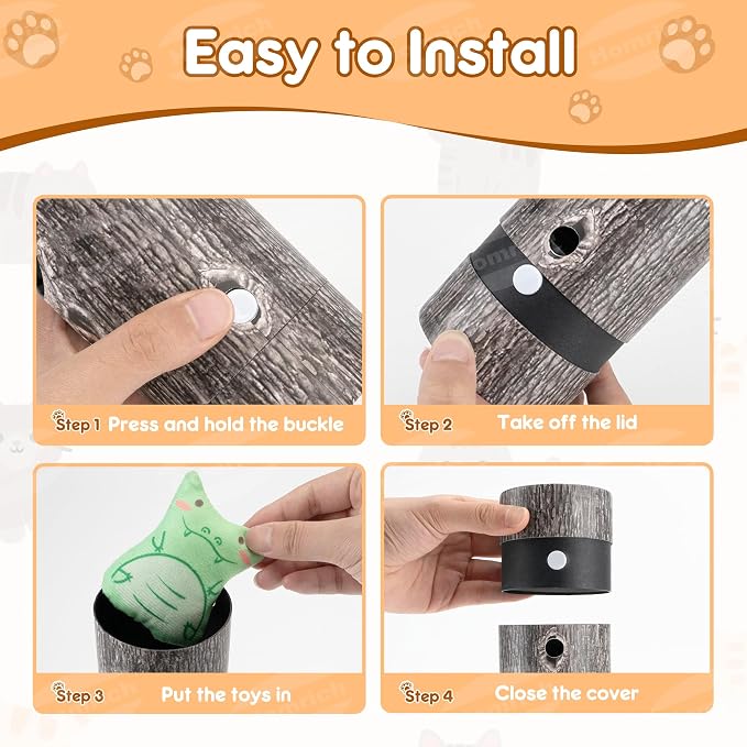 Homrich Interactive Cat Puzzle Enrichment Toy Hide & Seek with Plush Catnip | Self-Play Fun for Indoor Cats Engages Natural Hunting Instincts Relieves Boredom Provides Mental Stimulation & Exercise