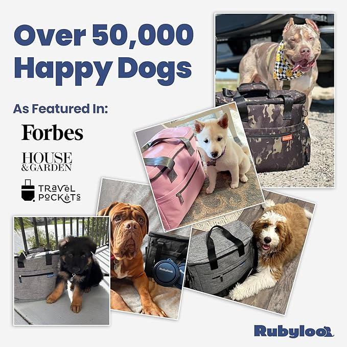 The Original Doggy Bag Dog Travel Kit with Bowls & Food Containers, Paw Print