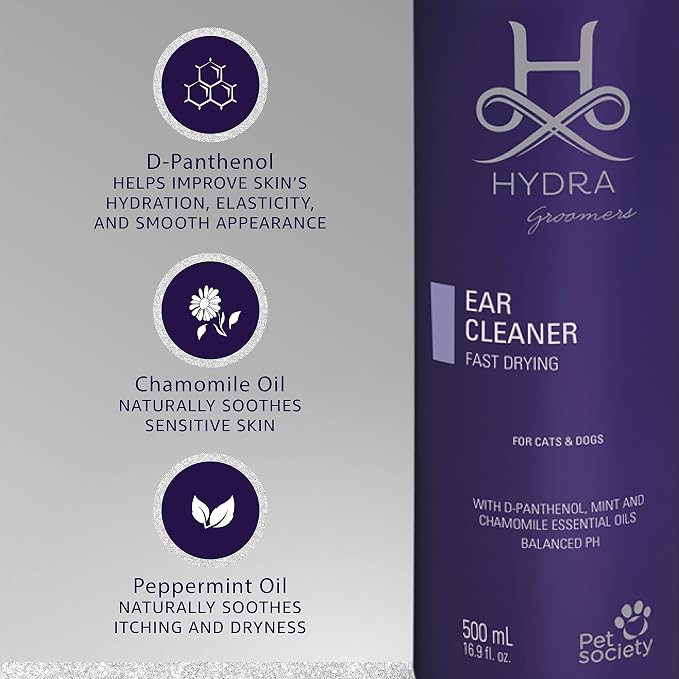 Hydra Professional Ear Cleaner for Cats and Dogs, 16.9 oz