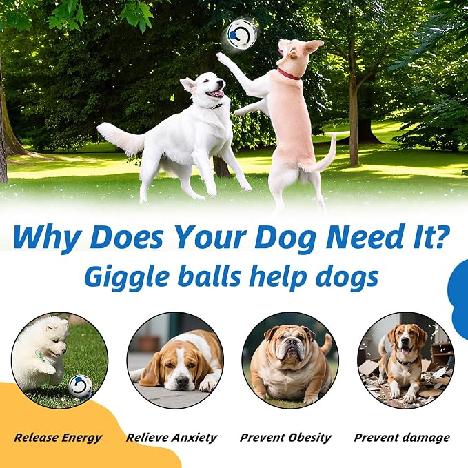 Glow in The Dark Dog Toys Ball, L, 3.94 in (10 cm) | Interactive, Shaking with Gibbering Sound