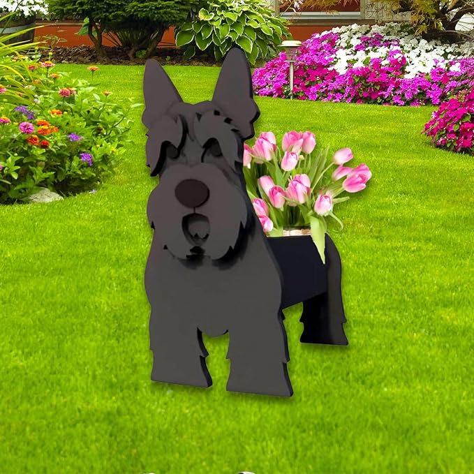 Scottish Terrier Dog Planter Pots, Animal Shaped Flower Pot