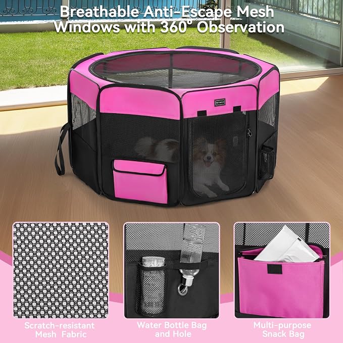 PETSFIT Puppy Playpen, 29in, with Waterproof Mat