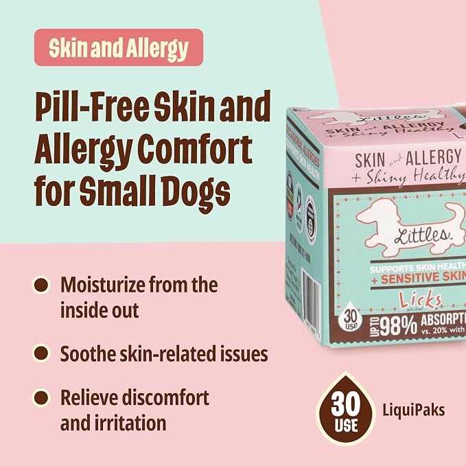 Licks Littles Skin & Allergy, Omega 3s, Fish Oil, 30 Packets