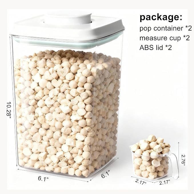 3-5 Lbs Dog Food Storage Container with 130ml Scoop, 5 Lbs, silicone / PET Plastic