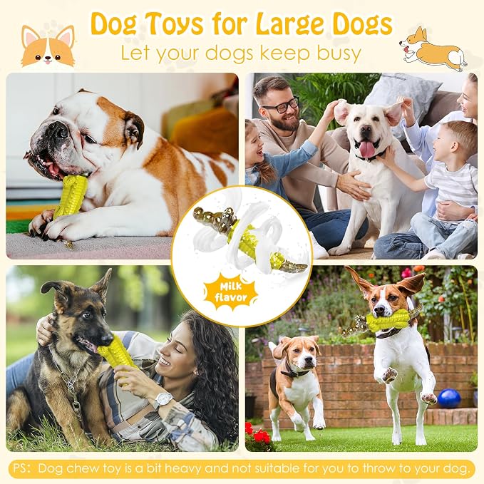 Jeefome Indestructible Dog Chew Toys for Aggressive Chewers | Boredom and Stimulating Dog Toys for Medium&Large Breed for Teeth Cleaning and Training