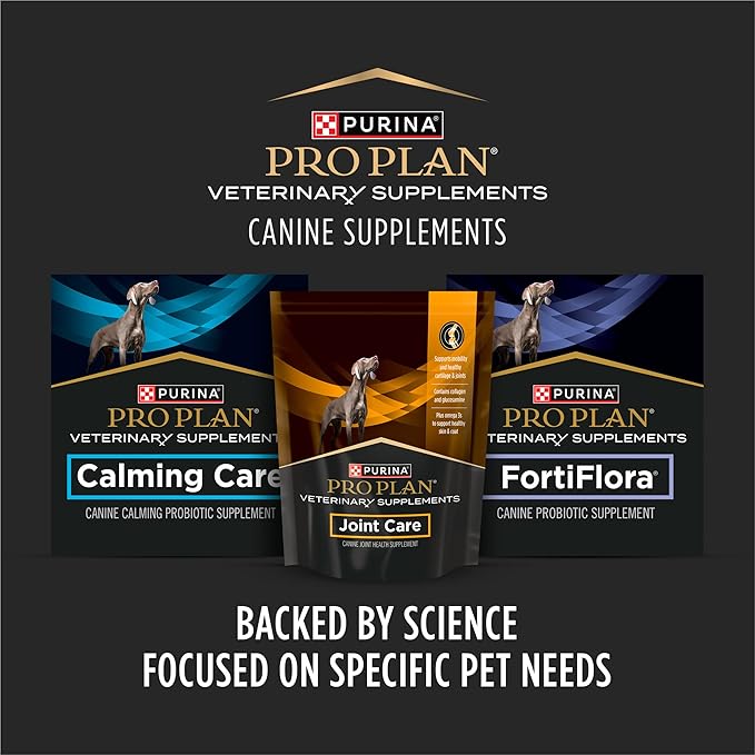 Purina Pro Plan Veterinary Large Breed Dog Joint Care Supplement with Glucosamine, Chondroitin, and Collagen to Support Hip and Joint Health – 60ct Pouch