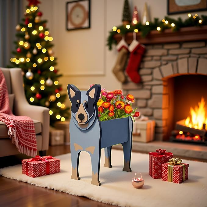 Australian Cattle Dog Planter Pots, Animal Shaped Flower Pot