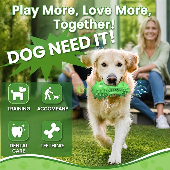 Squeaky Dog Chew Toy, TPR Interactive Toy for Aggressive Chewerss | Tooth Cleaning Toy for Small Medium Large Dogs, Puppy Birthday Gift