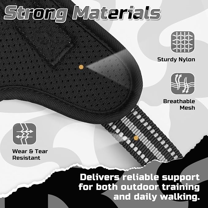 rabbitgoo Tactical Dog Harness for X-Large, No Pull Military Service Vest | Molle & Handle, Heavy Duty, Adjustable, Reflective Straps, Easy Control for Training Walking, B&W Geometric, X-Large