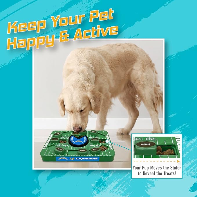 Pets First NFL Los Angeles Chargers Large Puzzle Toy, Dog Puzzle Treat Toy, New Large Size, Interactive Dog Treat Toy, Dog Slow Feeding Toy