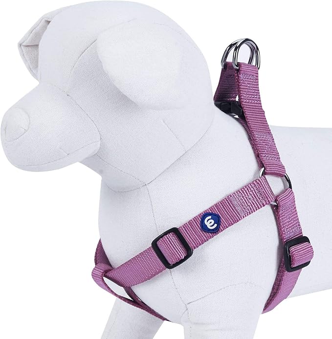 Blueberry Pet Essentials Step-in Dog Harness, Large Size | Adjustable Purple Vest | Classic Solid Nylon for Boy & Girl Dogs, Chest Girth 26"-39"