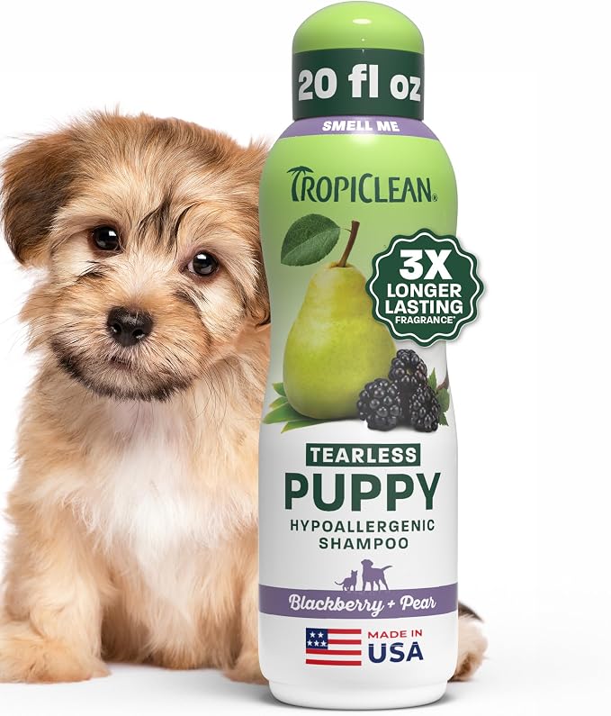 TropiClean Tearless Puppy Shampoo, 3X Long-Lasting Scent, 20oz