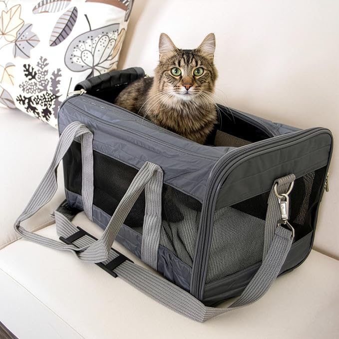 Sherpa Original Deluxe Travel Pet Carrier, Airline Approved, Charcoal Gray, Medium