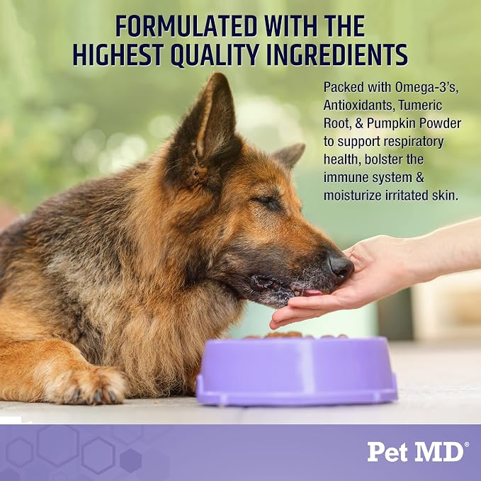 Pet MD Allergy Aid - Dog Allergy Chews with Quercetin & Pumpkin - 60ct