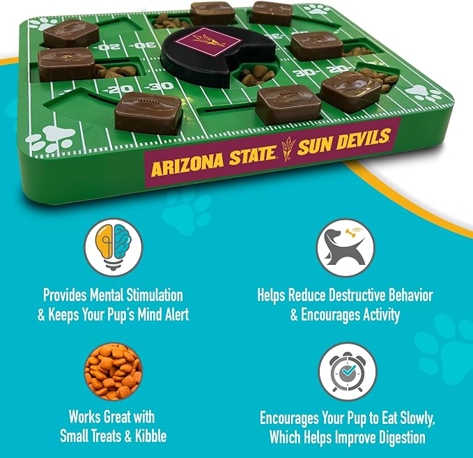 Pets First NCAA Arizona State Sun Devils Puzzle Toy, Puzzle Treat Dog Toy, Interactive Dog Treat Toy, Dog Puzzle Feeding Slow Toy