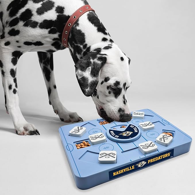 Pets First NHL Nashville Predators Large Puzzle Toy, New Size, Interactive Dog Treat & Slow Feeding Toy