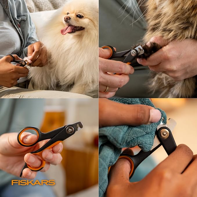 Fiskars Small Pet Nail Clippers, 4.25in, Orange/Black