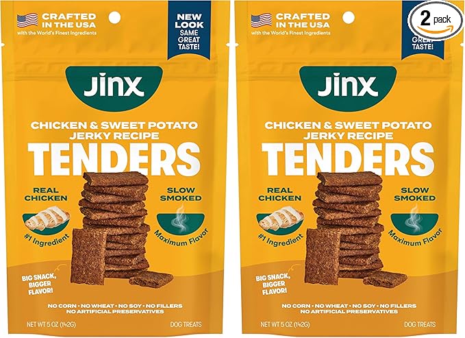Jinx Chicken Tenders Jerky Dog Treats – Soft & Chewy, All Natural Dog Jerky Treats with Cage-Free Chicken - Pet Products for All Dogs (Puppies, Adults & Seniors) - 5oz (Pack of 2)