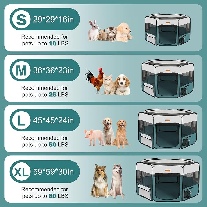 Portable Foldable Dog Playpen - Pet Tent, XL (No Carry Bag)