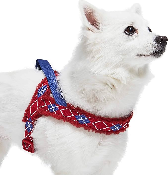 Blueberry Pet Soft & Comfy Scottish Argyle Fleece Padded Dog Harness