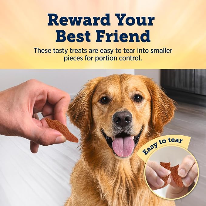 Blue Buffalo True Chews Premium Jerky Cuts with Real Duck, Chicken-Free Natural Dog Treats, Mineral-Enhanced for Flavor, 12 oz. Bag