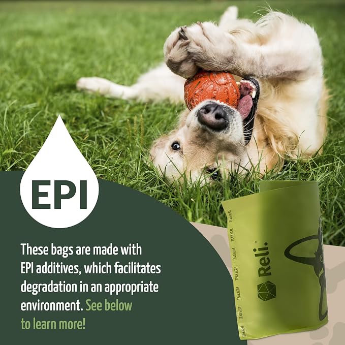 Reli. Biodegradable Dog Poop Bags (1100 Pack, 2 Large Rolls) | 9"x13" Large Poop Bags for Dogs | Unscented, Leak Proof Oxobiodegradable Pet Waste Clean Up | Green Eco-Friendly | Dispenser Box