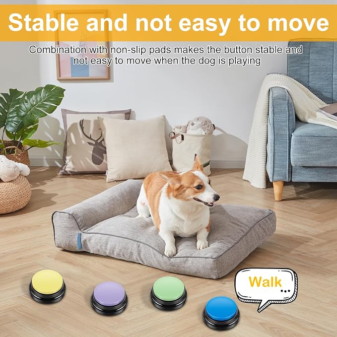 Dog Buttons for Communication, 4 Pcs, Yellow