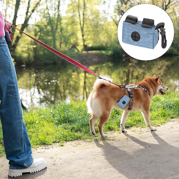 Yuanchu 3 Pcs Dog Poop Bag Dispensers, Dog Waste Bag Holder for All Leash Attachment Puppy Poop Bag Dispenser Zipper Pouch with Carabiner Clip for Cats Dogs Pet