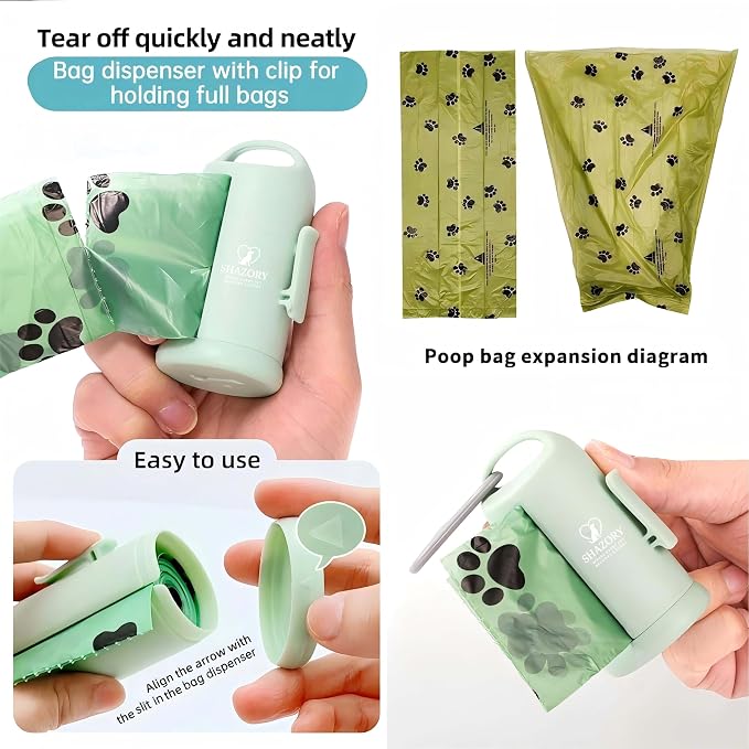 SHAZORY Pooper Scooper for Dogs & Cats – Long Handle, Heavy-Duty Design with Bag Dispenser, Poop Scooper for Large Dogs, Dog Poop Scoop for Yard, Portable for Pet Parents & Dog Walkers (28")