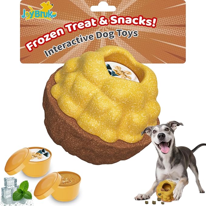 Frozen Treat Interactive Dog Toys for Aggressive Chewers | No Oil Needed/Smooth Screwing Freezable Dog Puzzle Treat Dispensing Toy to Keep Them Busy for Small Medium Large Breeds