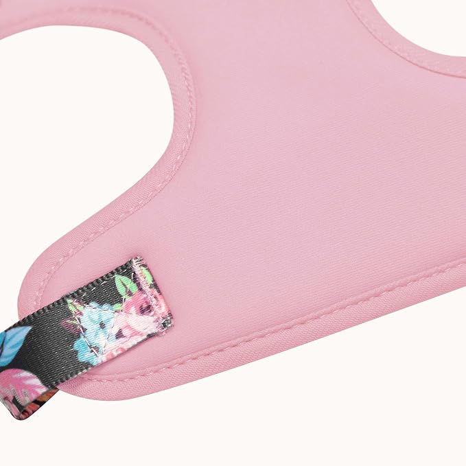 Blueberry Pet Black Pink Floral Mesh Dog Harness Vest, Soft Breathable Adjustable Dog Harness