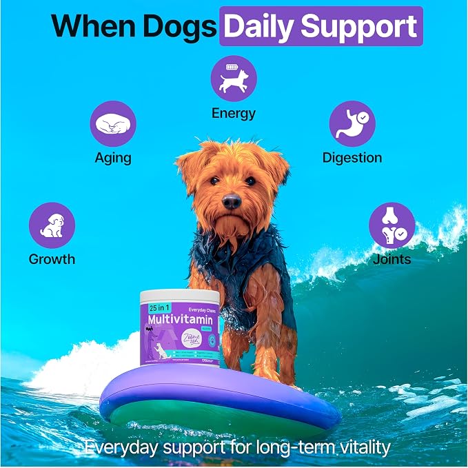 Dog Multivitamin Chewable with Glucosamine, Chondroitin & Probiotics – Dog Vitamins And Supplements – Skin, Hip & Joint, Immune - Puppy, Senior Dogs Supplements, 2 pack 340 Count, Made in USA
