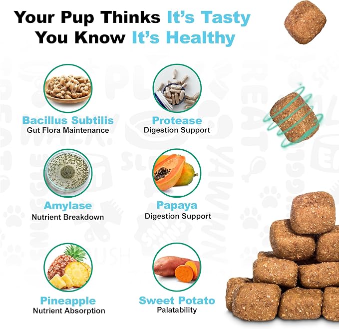 Doggie Dailies Puppy Probiotic Soft Chews, Digestive, Pumpkin, 120 Count