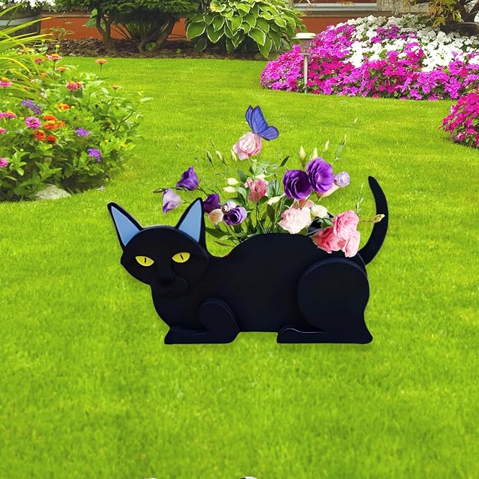 Black Cat Planter Pots, Animal Shaped Flower Pot