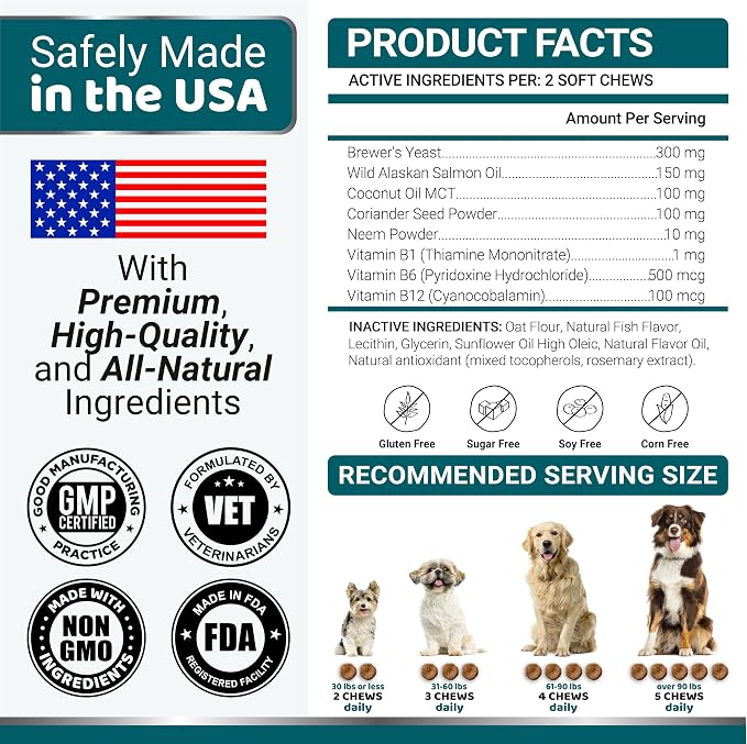 Chewable Flea and Tick Prevention for Dogs - 240 Chews - Flea Oral Pills