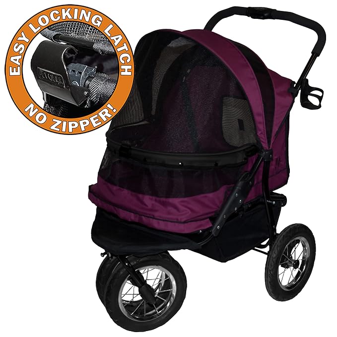 Pet Gear No-Zip Double Pet Stroller - Boysenberry