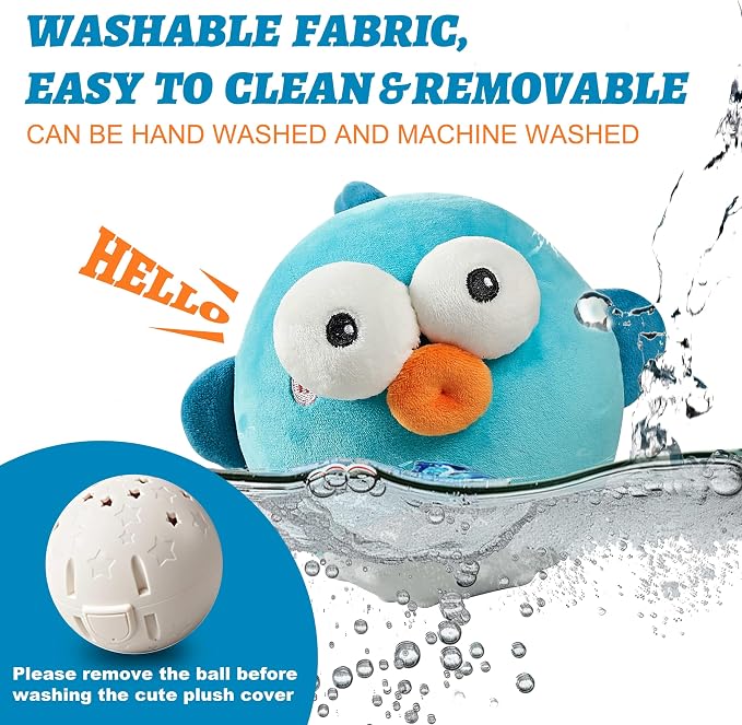 GUKCO Interactive Dog Toys, Moving Ball Toy with Jumping & Music (Puffer) | Rechargeable Plush Toy with Crinkle Paper for Small, Medium & Large Dogs to Keep Them Busy