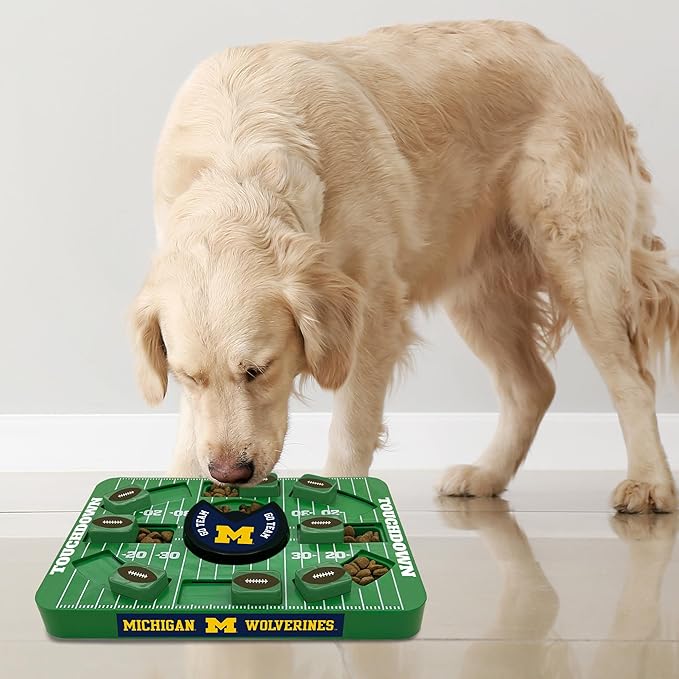 Pets First NCAA Michigan Large Puzzle Toy, Interactive Treat Toy for Dogs, Slow Feeding Toy, New Large Size