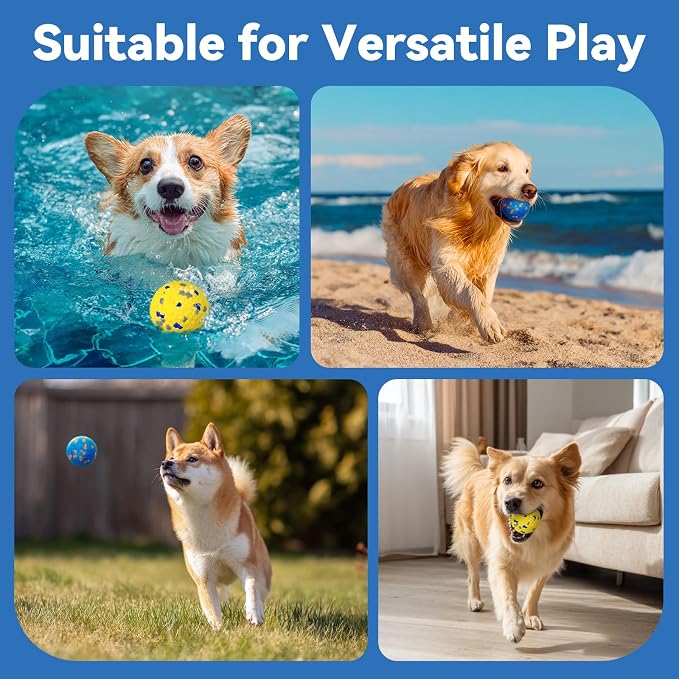 Indestructible Dog Ball Toy, Jolly Ball, Floating, 4-Pack