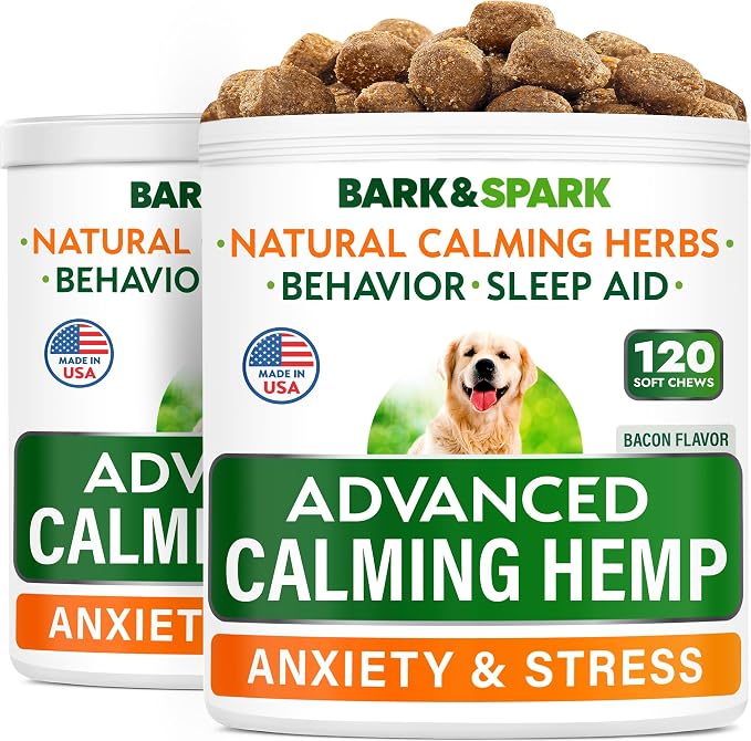 Advanced Calming Hemp Treats for Dogs, Melatonin, 2-Pack, 240 Chews