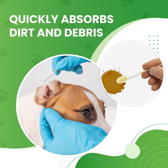 We Love Doodles Long Cotton Dog Ear Swabs, Double Sided