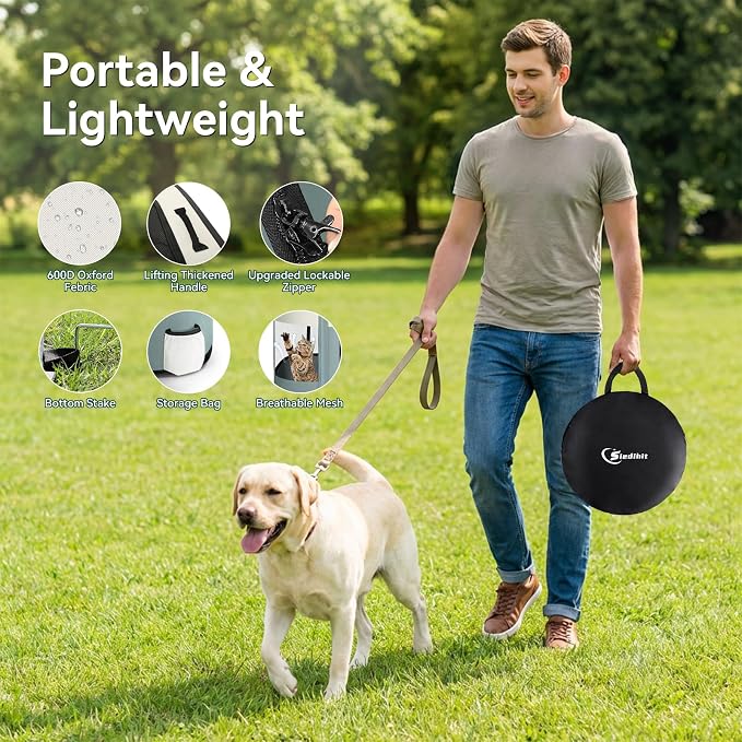 Dog Playpen,Cat Pet Puppy Pen,Portable Playpens for Dogs Indoor Outdoor Travel Camping Use,Foldable Dog Kennel Tent Crate for Rabbit Small Animals with Carrying Case (Grey, Large)
