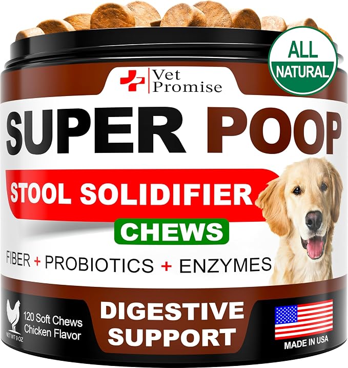 Super Poop Probiotics for Dogs Chews - Dog Stool Softener - Made in USA