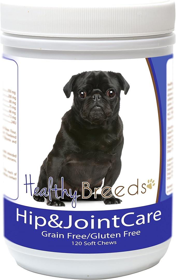 Healthy Breeds Pug Hip and Joint Care 120 Count,White