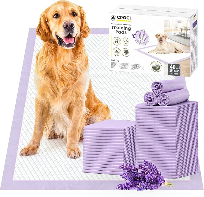 CROCI Dog Pads 28x34in Lavender Scented 40 Counts, Daisy Scented 40 Counts
