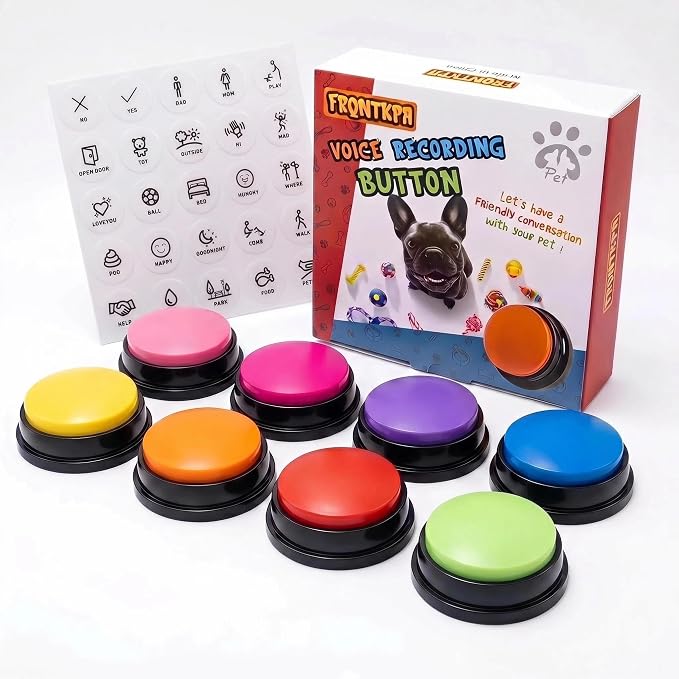 Voice Recording Button, 8 Color, 8 Pack
