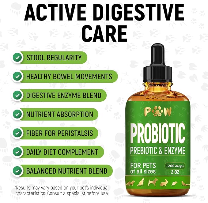 Liquid Probiotics for Dogs & Cats of All Ages | Dog Probiotics to Provide Digestion Balance | Prebiotic Blend for Harmonious Food Absorption | 3 Billion CFU | Herbal Flavor | 2 Oz