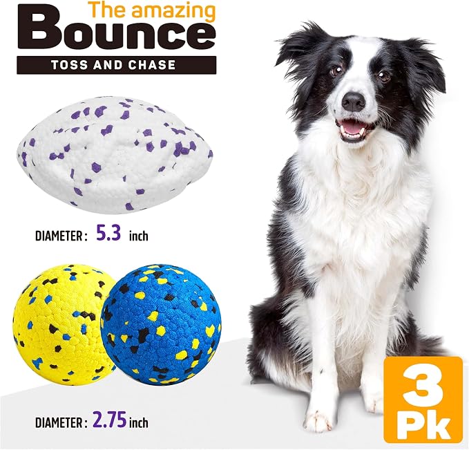 Kimee Dog Tennis Ball Chew Toys, Floating, 3Pcs, 5.3in