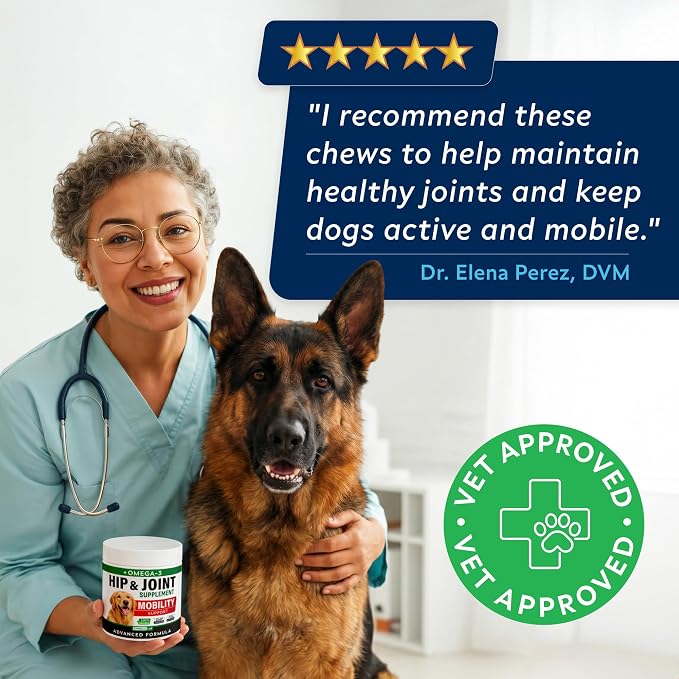Advanced Hip Joint Supplement for Dogs, Chondroitin & MSM Hip Joint Chews